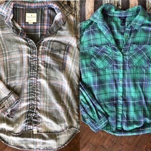 AE plaid top BUNDLE